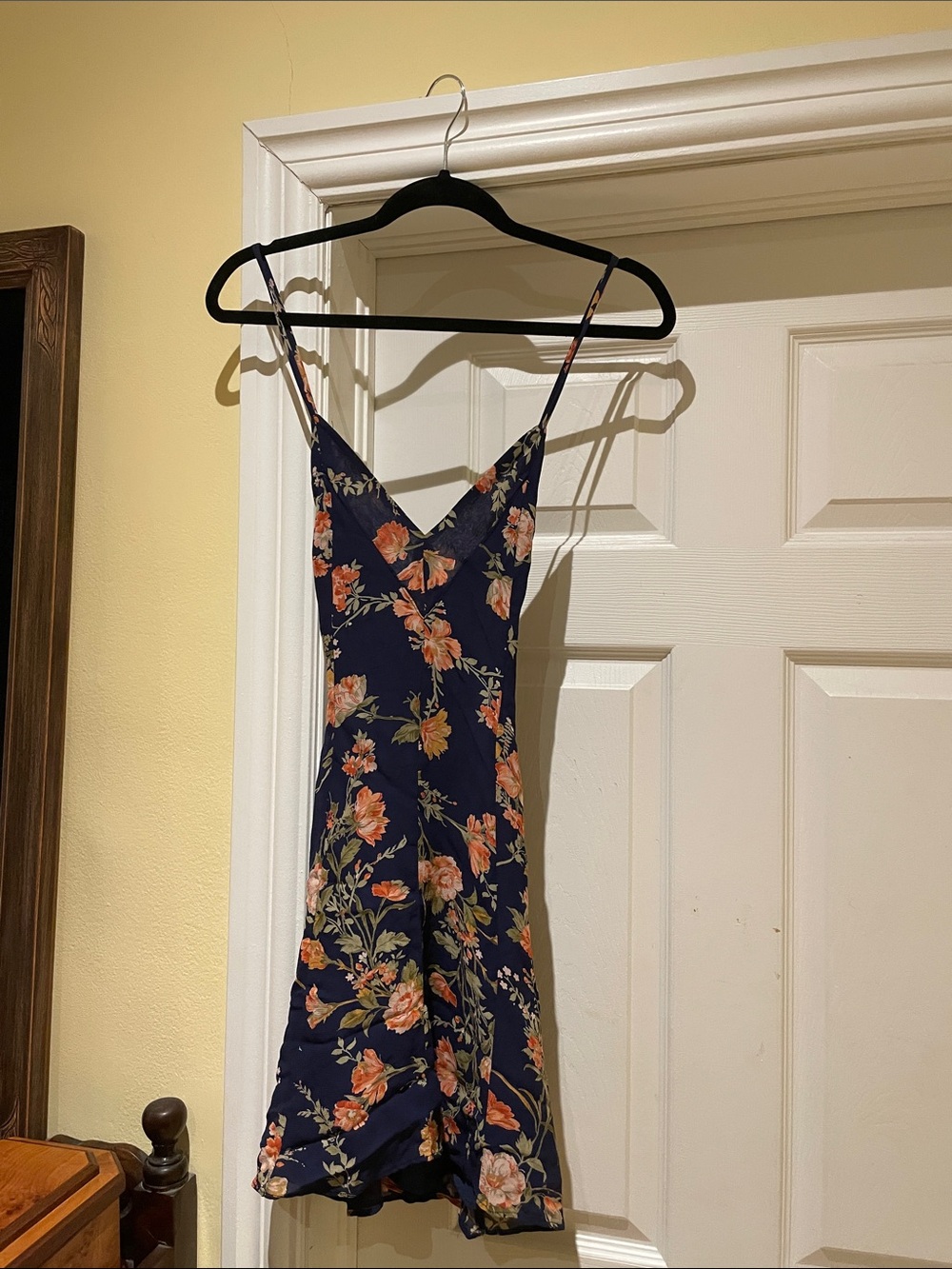 Reformation Backless Navy Floral Dress Romantic Summer Elevated Feminine